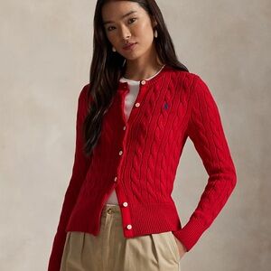 Polo Ralph Lauren Cable-Knit Cotton Cardigan, Size M